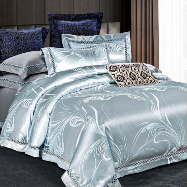 Lenjerie de pat de lux Jacquard, cu imprimeuri, 6 piese, Calitate Superioară,Luciu Elegant, 240x250cm, T-13 Lenjerie de pat de lux Jacquard, cu imprimeuri, 6 piese, Calitate Superioară,Luciu Elegant, 240x250cm, T-13