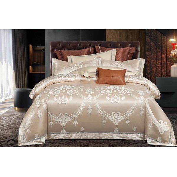 Lenjerie de pat de lux Jacquard, cu imprimeuri, 6 piese, Calitate Superioară,Luciu Elegant, 240x250cm, T-5 Lenjerie de pat de lux Jacquard, cu imprimeuri, 6 piese, Calitate Superioară,Luciu Elegant, 240x250cm, T-5
