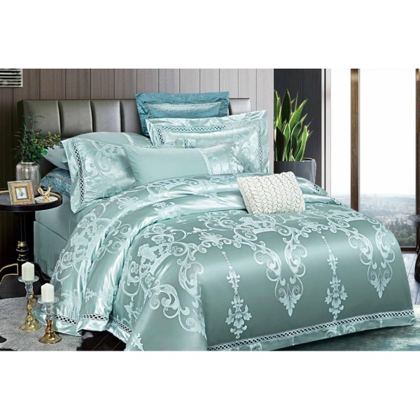 Lenjerie de pat de lux Jacquard, cu imprimeuri, 6 piese, Calitate Superioară,Luciu Elegant, 240x250cm, T-3 Lenjerie de pat de lux Jacquard, cu imprimeuri, 6 piese, Calitate Superioară,Luciu Elegant, 240x250cm, T-3
