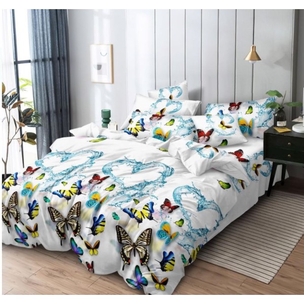 Lenjerie de pat FINET pentru 1 persoana, 4 piese ,160x210 cm , LL-2460