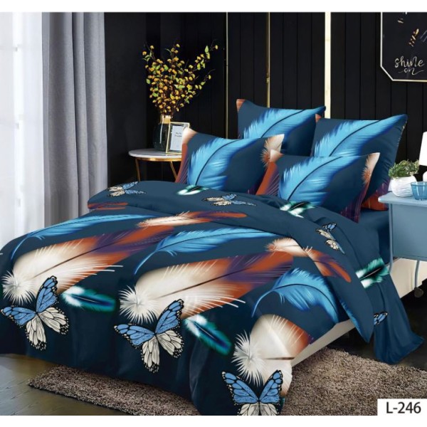 Lenjerie de pat FINET pentru 1 persoana, 4 piese ,160x210 cm , LL-246