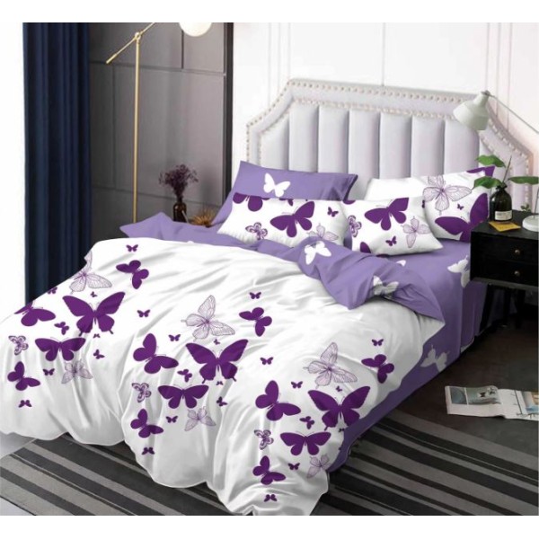 Lenjerie de pat dublu,2 persoane, 6 piese, Finet, 220x230cm, SKY-12