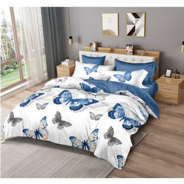 Lenjerie de pat dublu,2 persoane, 6 piese, Finet, 220x230cm, SKY-35 Lenjerie de pat dublu,2 persoane, 6 piese, Finet, 220x230cm, SKY-35