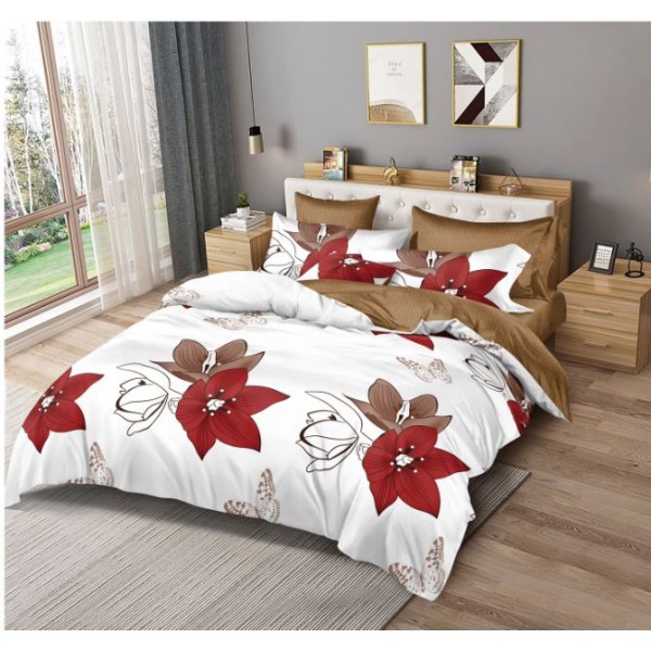 Lenjerie de pat dublu,2 persoane, 6 piese, Finet, 220x230cm, SKY-36 Lenjerie de pat dublu,2 persoane, 6 piese, Finet, 220x230cm, SKY-36