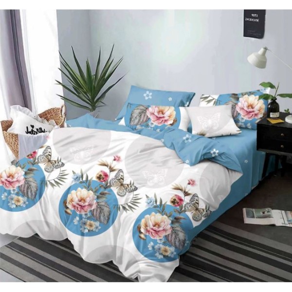 Lenjerie de pat dublu,2 persoane, 6 piese, Finet, 220x230cm, SKY-40 Lenjerie de pat dublu,2 persoane, 6 piese, Finet, 220x230cm, SKY-40