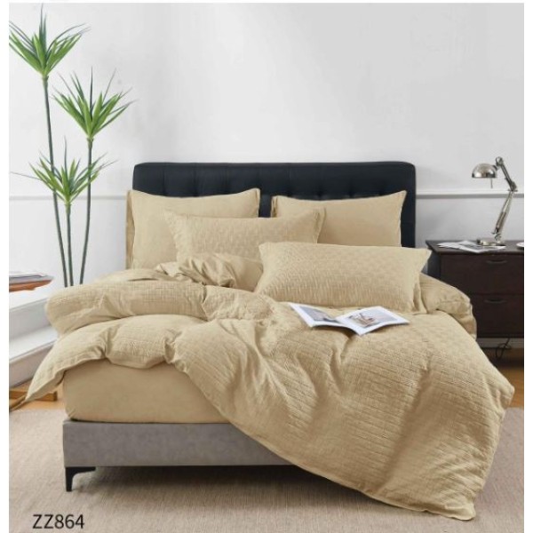 Lenjerie de Pat Dublu din Bumbac Tricotat - Set Premium 4 Piese cu Cearșaf Elastic și Imprimeu Satinat, Cearceaf de pat cu Elastic 180 x 200 cm, Cearceaf pilota 200 x 230 cm, 2 fete de perna 50 x 70 cm,ZZ864