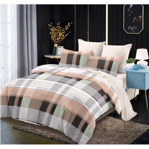 Lenjerie de pat FINET pentru 2 persoane, 6 piese, Cearceaf de pat 235 x 250 cm, Cearceaf pilota 200 x 230 cm, 2 fete de perna 70 x 70 cm,2 fete de perna 55 x 80 cm, A6010
