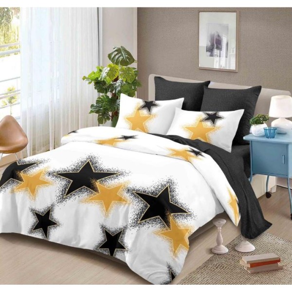 Lenjerie de pat FINET pentru 2 persoane, 6 piese, Cearceaf de pat  235 x 250 cm, Cearceaf pilota 200 x 230 cm, 2 fete de perna 70 x 70 cm,2 fete de perna 55 x 80 cm, A6015