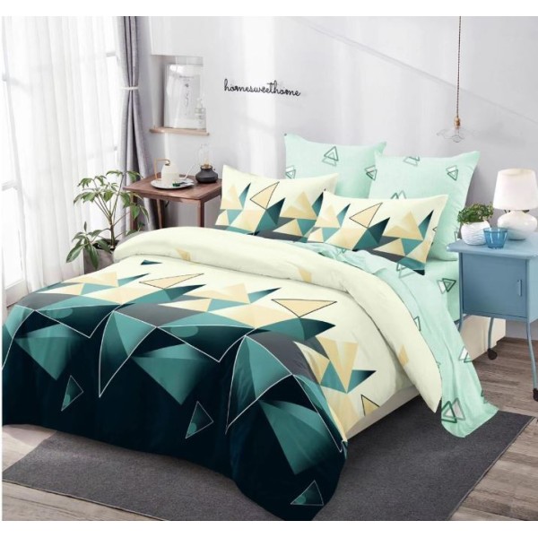 Lenjerie de pat FINET pentru 2 persoane, 6 piese, Cearceaf de pat  235 x 250 cm, Cearceaf pilota 200 x 230 cm, 2 fete de perna 70 x 70 cm,2 fete de perna 55 x 80 cm, A693