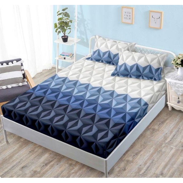 Husa de pat din Finet cu Elastic cu 2 fete de perna ,Pat 2 Persoane,160x200CM, D013 Husa de pat din Finet cu Elastic cu 2 fete de perna ,Pat 2 Persoane,160x200CM, D013