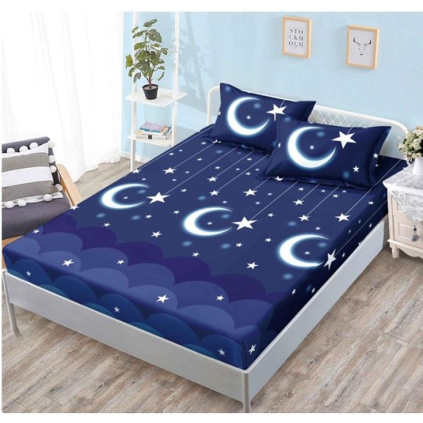 Husa de pat din Finet cu Elastic cu 2 fete de perna ,Pat 2 Persoane,160x200CM, D069 Husa de pat din Finet cu Elastic cu 2 fete de perna ,Pat 2 Persoane,160x200CM, D069