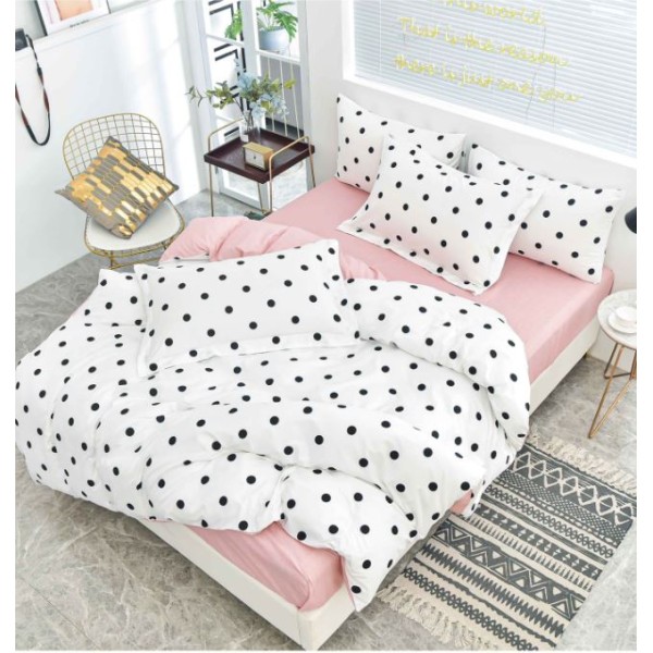 Lenjerie de Pat dublu, Bumbac Satinat Superior,4 Piese Cearceaf de pat 240 x 250 cm, Cearceaf pilota 200 x 230 cm, 2 fete de perna 55 x 75 cm, A50-676