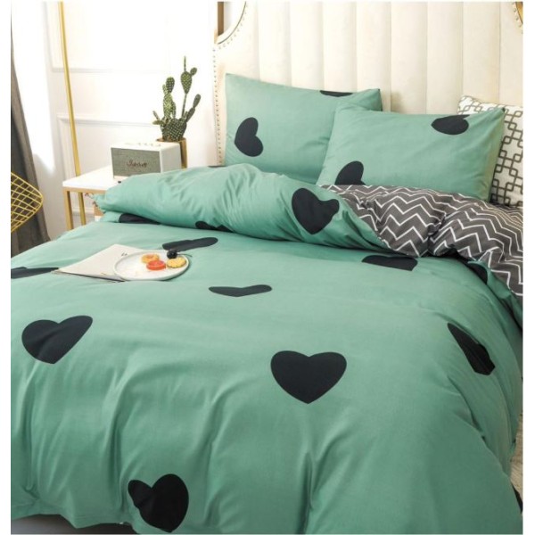 Lenjerie de Pat dublu, Bumbac Satinat Superior,4 Piese Cearceaf de pat 240 x 250 cm, Cearceaf pilota 200 x 230 cm, 2 fete de perna 55 x 75 cm, A50-475