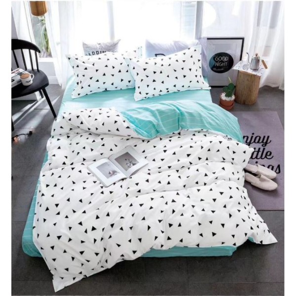Lenjerie de Pat dublu, Bumbac Satinat Superior,4 Piese Cearceaf de pat 240 x 250 cm, Cearceaf pilota 200 x 230 cm, 2 fete de perna 55 x 75 cm, A50-84
