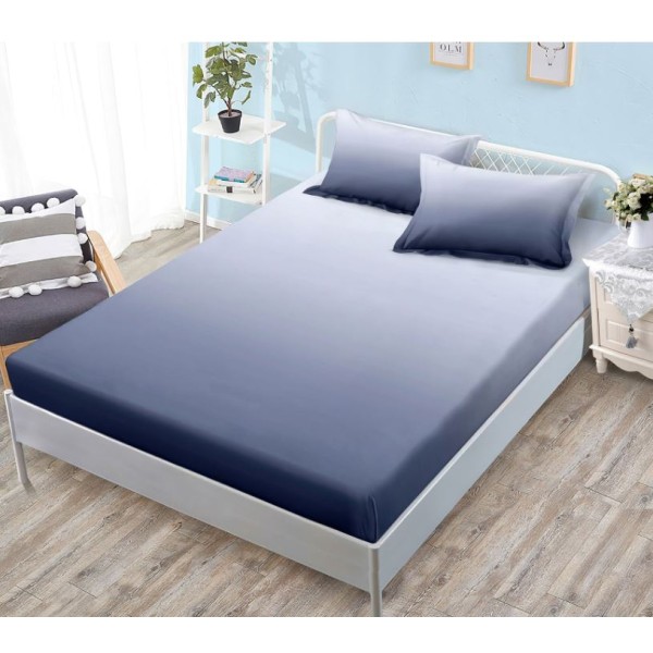 Husa de pat cu elastic si 2 fete de perna, tesatura tip finet, pat 2 persoane,180x200cm, G-241