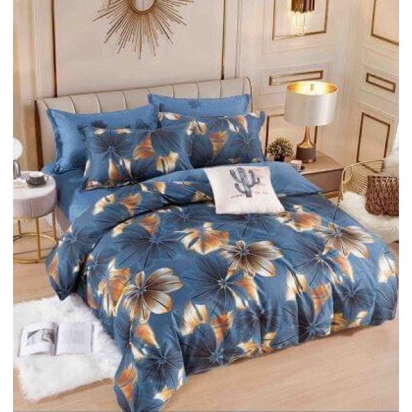 Set Lenjerie Eleganta pentru pat dublu din Bumbac Finet compusa din 6 piese, Cearceaf de pat 230x250cm, J-55 Set Lenjerie Eleganta pentru pat dublu din Bumbac Finet compusa din 6 piese, Cearceaf de pat 230x250cm, J-55