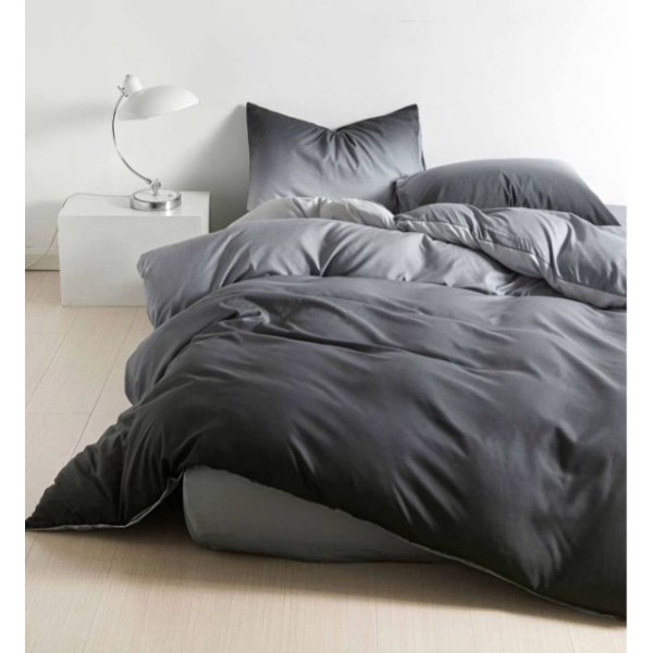 Set Lenjerie Eleganta pentru pat dublu, Bumbac Satinat Superior, 4 piese, cu ELASTIC, Cearceaf de pat cu elastic 180x200cm, E138
