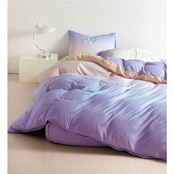 Set Lenjerie Eleganta pentru pat dublu, Bumbac Satinat Superior, 4 piese, cu ELASTIC, Cearceaf de pat cu elastic 180x200cm, E136