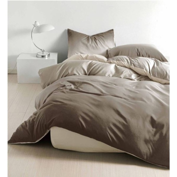 Set Lenjerie Eleganta pentru pat dublu, Bumbac Satinat Superior, 4 piese, cu ELASTIC, Cearceaf de pat cu elastic 180x200cm, E135