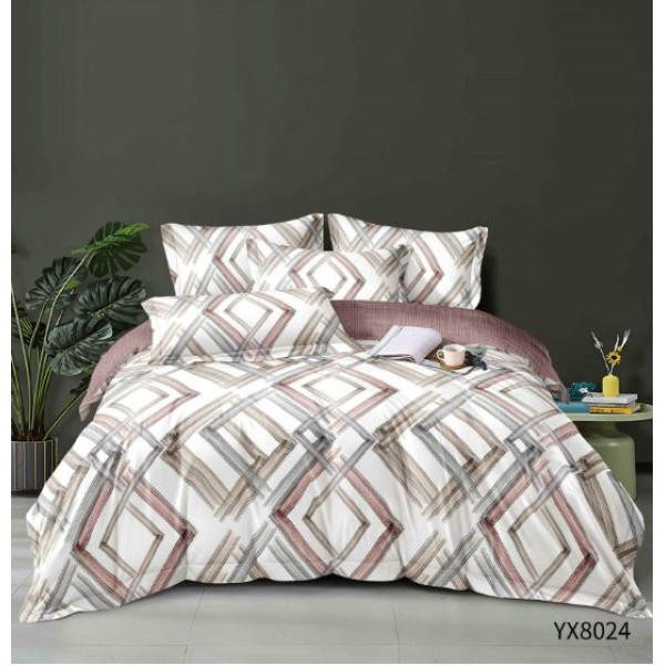 Lenjerie de pat Eleganta Pentru 1 Persoana, cearsaf de pat cu elastic 140x200 cm, FINET, 4 piese, YX8024