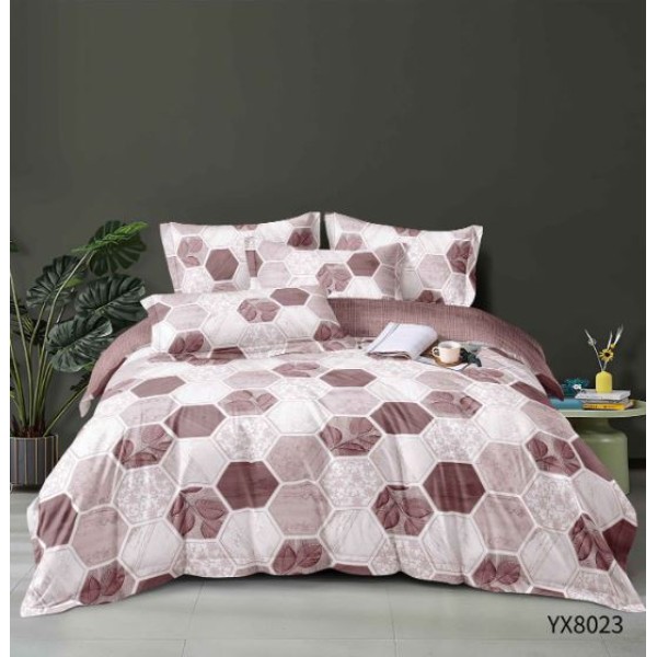 Lenjerie de pat Eleganta Pentru 1 Persoana, cearsaf de pat cu elastic 140x200 cm, FINET, 4 piese, YX8023