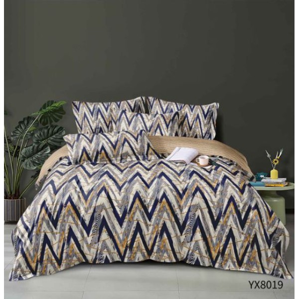 Lenjerie de pat Eleganta Pentru 1 Persoana, cearsaf de pat cu elastic 140x200 cm, FINET, 4 piese, YX8019