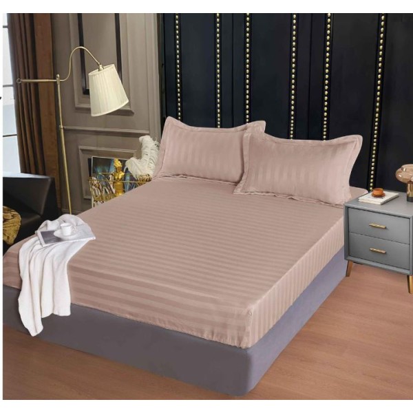 Husa de pat tip Damasc cu Elastic cu 2 fete de perna, 160x200 cm, H-E156