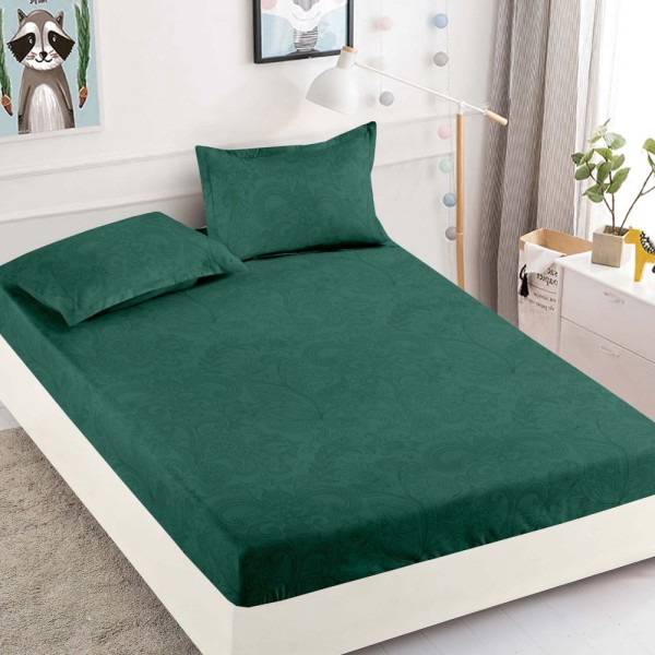 Husa de Pat cu Elastic din Finet + 2 Fete de Perna, Pat 1 Persoana, 90x200cm, JJ09