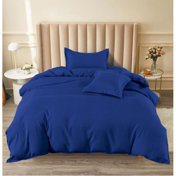 Set Lenjerie Eleganta pat cu elastic, tesatura tip finet, uni, pat 1 persoana, 4 piese, cearsaf de pat 140x200 cm,T60-68