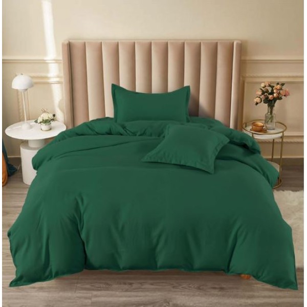 Set Lenjerie Eleganta pat cu elastic, tesatura tip finet, uni, pat 1 persoana, 4 piese, cearsaf de pat 140x200 cm,T60-70