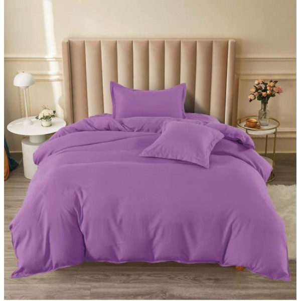 Set Lenjerie Eleganta pat cu elastic, tesatura tip finet, uni, pat 1 persoana, 4 piese, cearsaf de pat 140x200 cm,T60-62