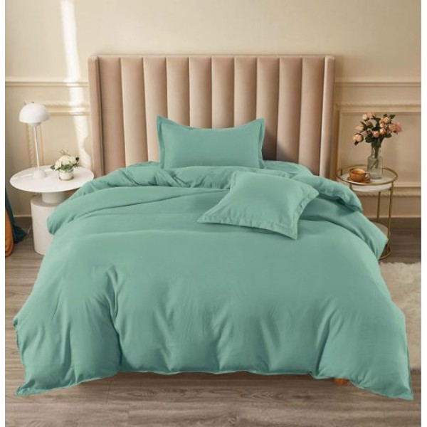 Set Lenjerie Eleganta pat cu elastic, tesatura tip finet, uni, pat 1 persoana, 4 piese, cearsaf de pat 140x200 cm,T60-60