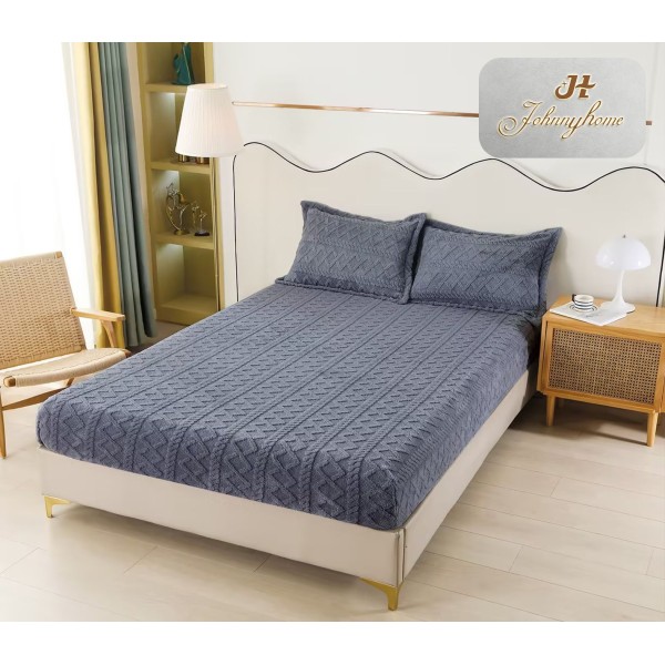 Husa de pat Cocolino si 2 fete de perna, tip Tricot, Uni, 3 piese, 2 persoane, 180x200cm, CO5