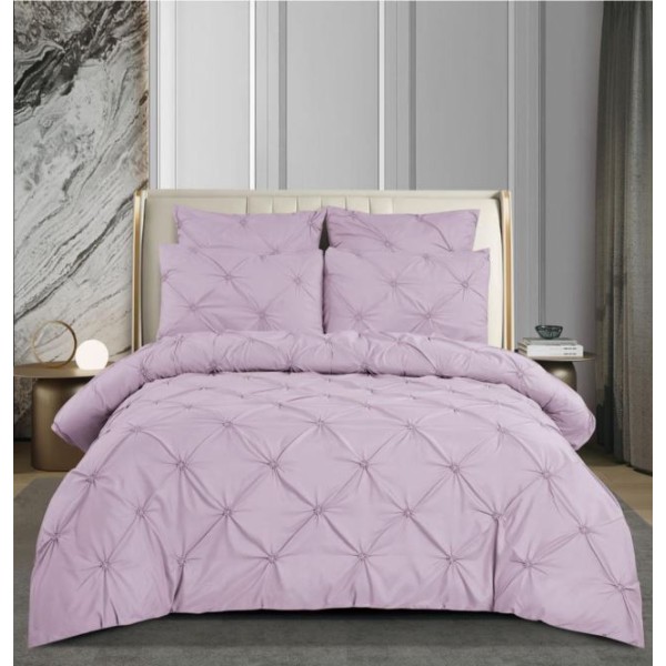 Set Lenjerie Eleganta pentru pat dublu din Bumbac Finet, Cearceaf cu Elastic 180x200cm, 6 Piese, Pliuri, T2-05