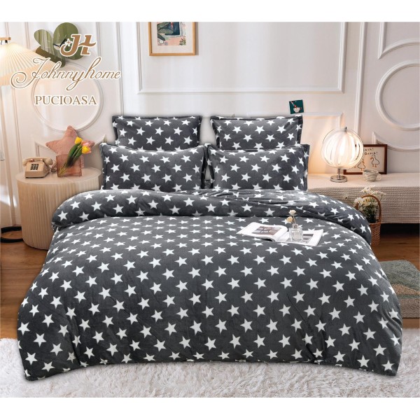 Set Lenjerie Eleganta , Cocolino 6 piese, pentru 2 persoane, Cearceaf de pat 220x230 cm, F05