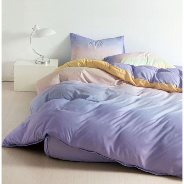 Set Lenjerie Eleganta pentru 1 Persoana, Bumbac Finet din 4 piese, Cearceaf de pat 140x200x25cm, G60-102