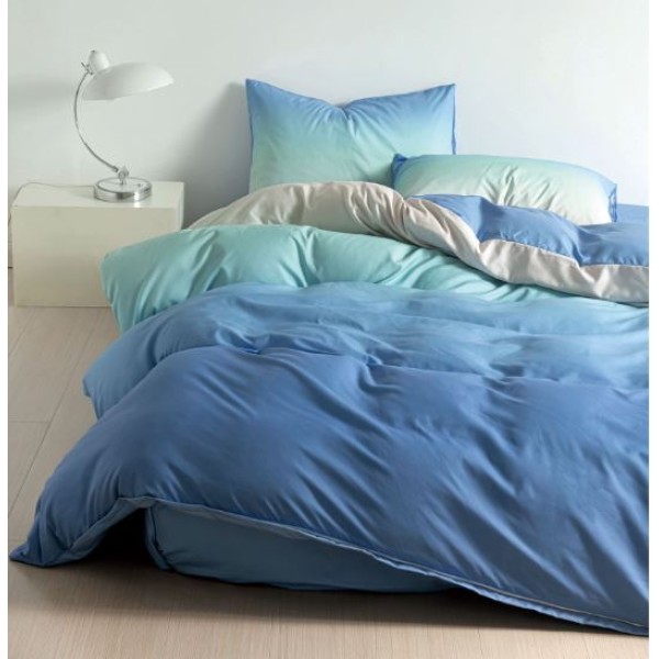 Set Lenjerie Eleganta pentru 1 Persoana, Bumbac Finet din 4 piese, Cearceaf de pat 140x200x25cm, G60-101