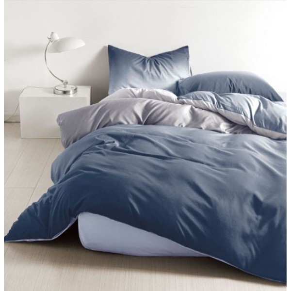 Set Lenjerie Eleganta pentru 1 Persoana, Bumbac Finet din 4 piese, Cearceaf de pat 140x200x25cm, G60-98