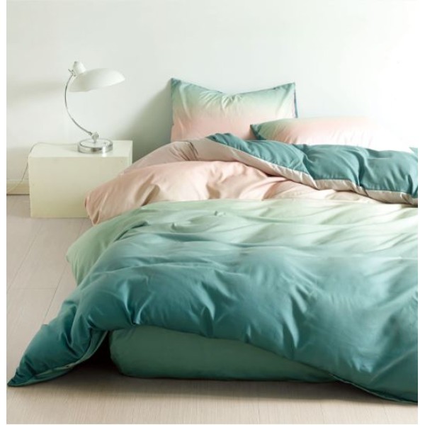 Set Lenjerie Eleganta pentru 1 Persoana, Bumbac Finet din 4 piese, Cearceaf de pat 140x200x25cm, G60-95