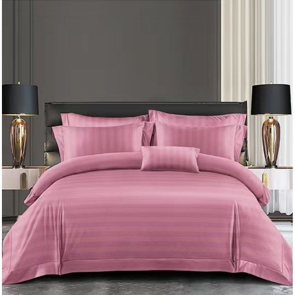 Set Lenjerie Eleganta Damasc din 6 piese cu elestic, Cearceaf de pat 180x200cm, PU-07