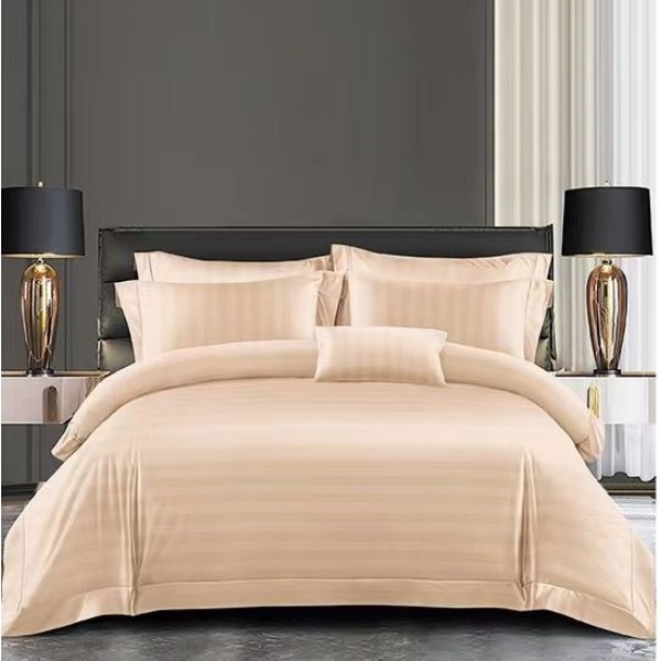 Set Lenjerie Eleganta Damasc din 6 piese cu elestic, Cearceaf de pat 180x200cm, PU-09