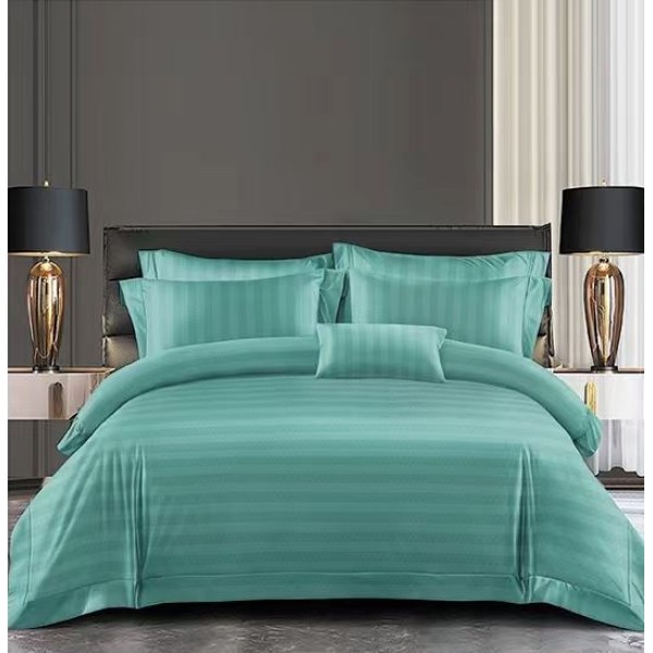 Set Lenjerie Eleganta Damasc din 6 piese cu elestic, Cearceaf de pat 180x200cm, PU-10