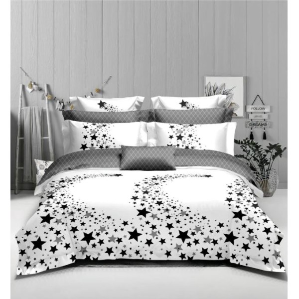Set Lenjerie Eleganta 6 piese din Finet, Cearceaf de pat 230x240cm, Pat 2 Persoane, PC-1