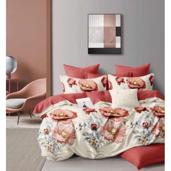 Set Lenjerie Eleganta 6 piese din Finet, Cearceaf de pat 230x240cm, Pat 2 Persoane, PC-6