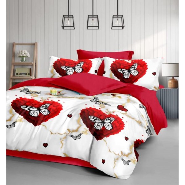 Set Lenjerie Eleganta 6 piese din Finet, Cearceaf de pat 230x240cm, Pat 2 Persoane, PC-15