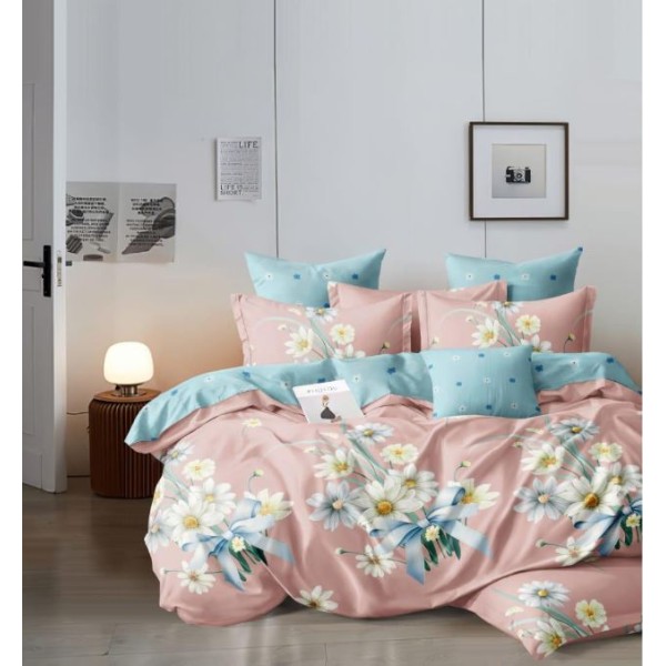 Set Lenjerie Eleganta 6 piese din Finet, Cearceaf de pat 230x240cm, Pat 2 Persoane, PC-17