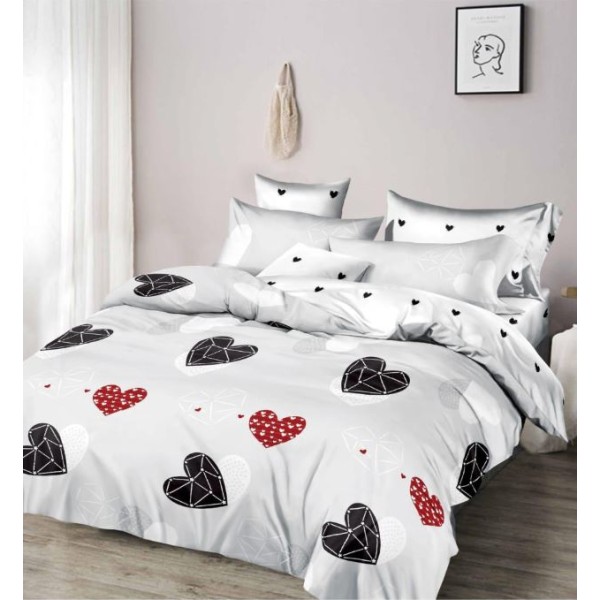 Set Lenjerie Eleganta 6 piese din Finet, Cearceaf de pat 230x240cm, Pat 2 Persoane, PC-22