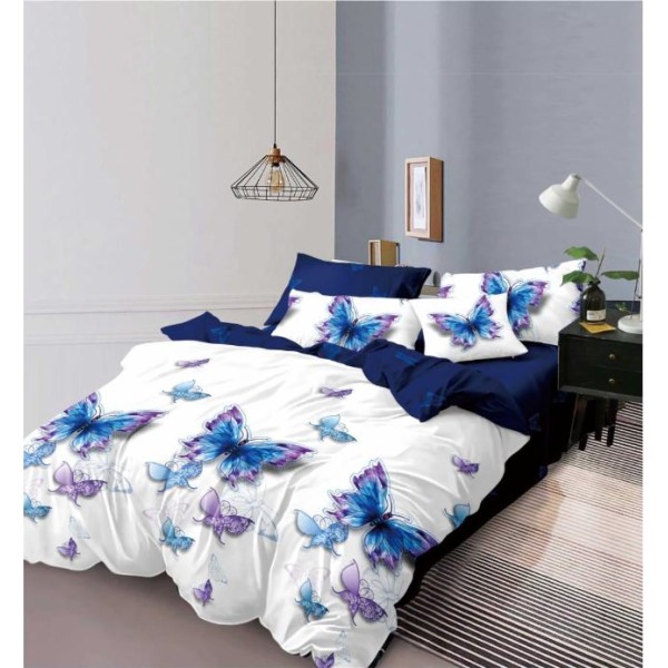 Set Lenjerie Eleganta 6 piese din Finet, Cearceaf de pat 230x240cm, Pat 2 Persoane, PC-24