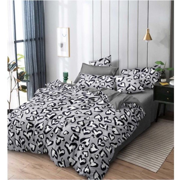 Set Lenjerie Eleganta 6 piese din Finet, Cearceaf de pat 230x240cm, Pat 2 Persoane, PC-30