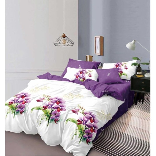 Set Lenjerie Eleganta 6 piese din Finet, Cearceaf de pat 230x240cm, Pat 2 Persoane, PC-37